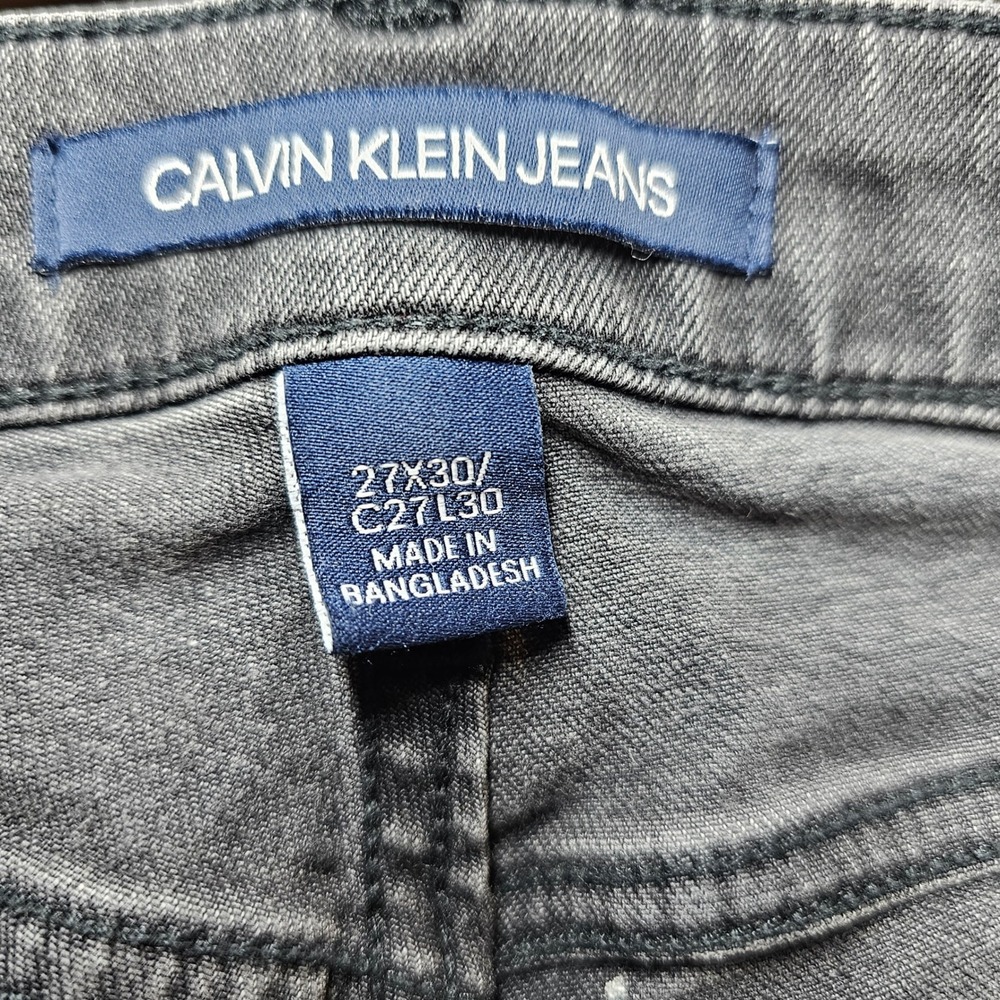 Calvin Klein Jeans CKJ 011 Skinny Gray Denim 27x30 Style 42BA508 Charcoal Mens - Picture 4 of 16